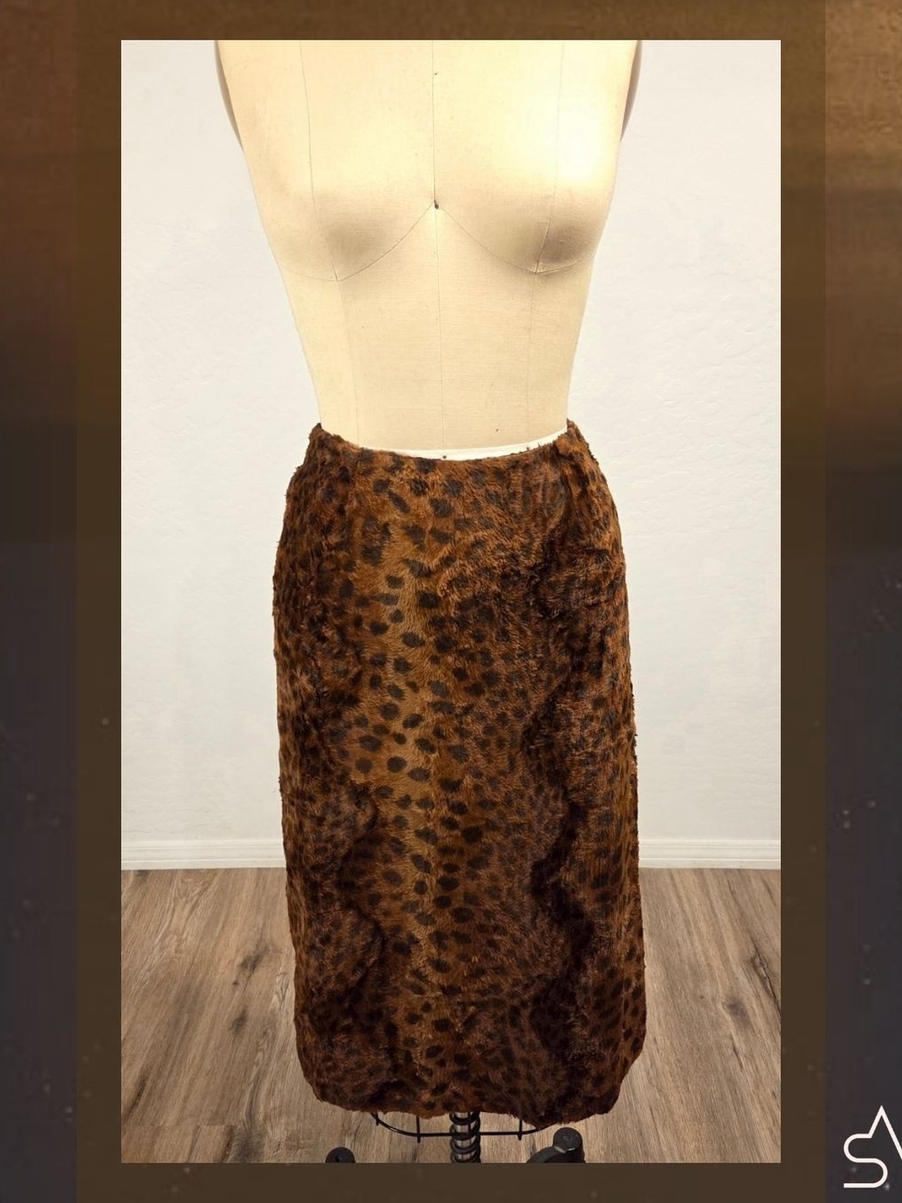 Charles Gray London Vintage Gothabilly Luxe Faux Fur Pencil Skirt Size 4
